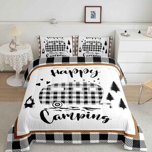 New 3 Piece Happy Camping Comforter Set • QUEEN SIZE